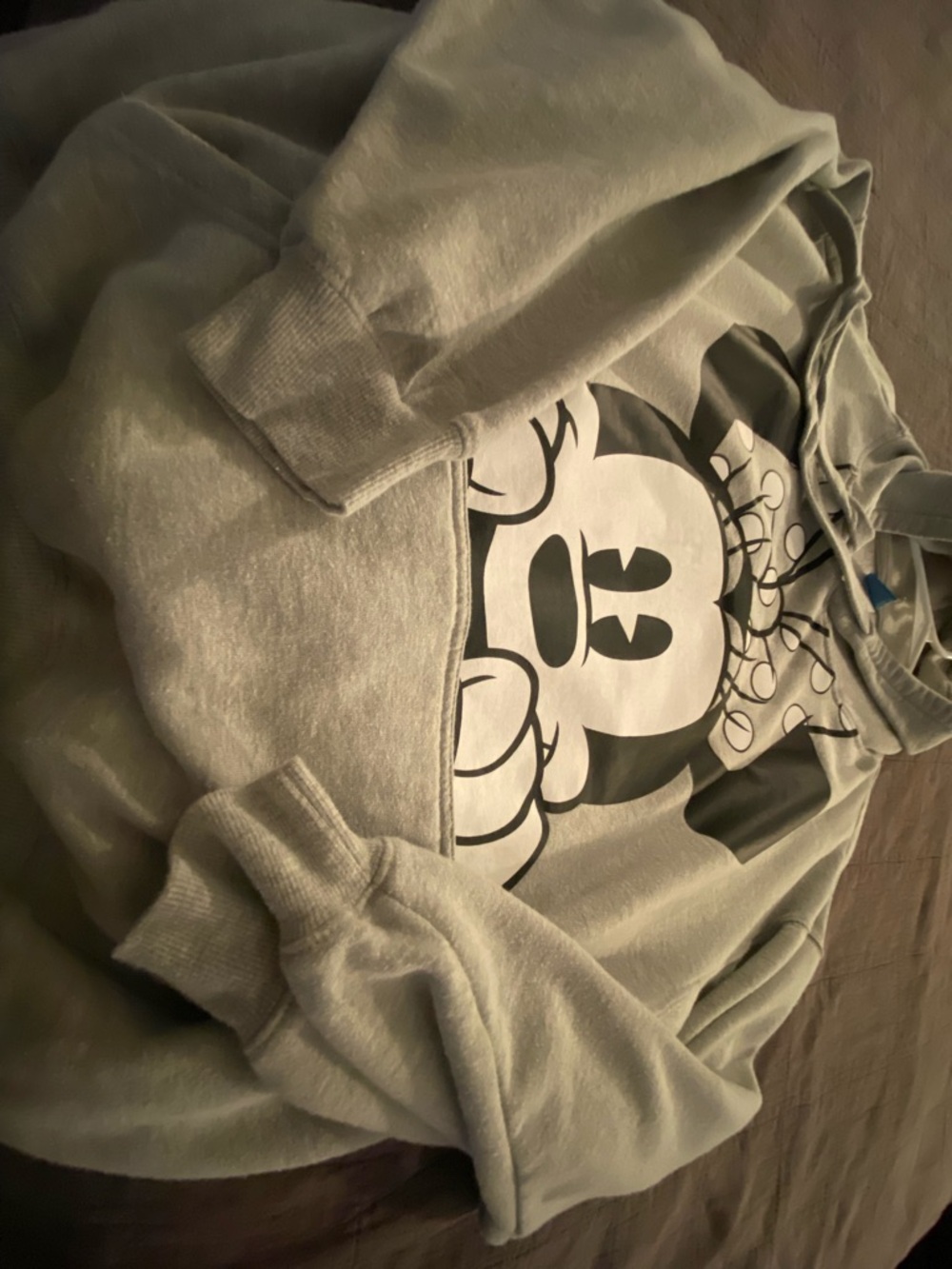 Disney Light Gray Pullover Hoodie with Minnie - Picture 5 of 5